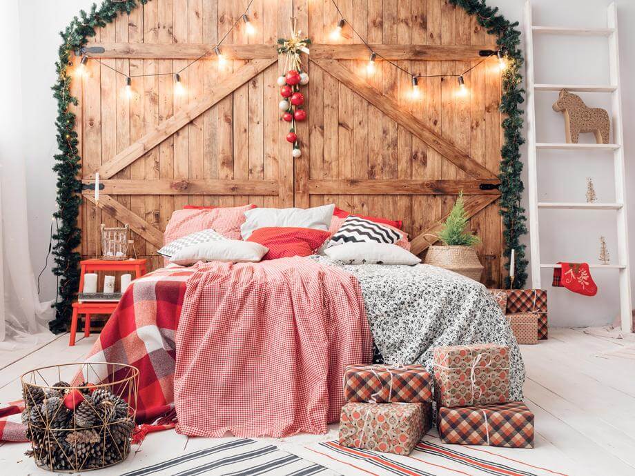 Kerst-bed-hout